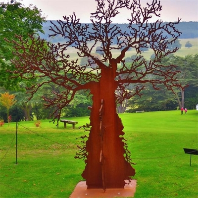 الإنسان شجرة المعادن الفن تمثال صدئ في الهواء الطلق كورتين الصلب النحت