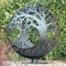 شجرة الحياة Ellipse Corten Steel Sphere Fire Pit 900mm للديكور الخارجي