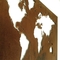 الديكور جدار الفن المعدني كورتين الصدئة خريطة العالم